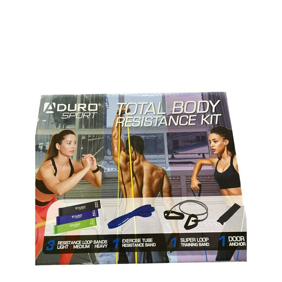 NEW ADURO SPORT Kit Total Body Resistance Bands, Super loop, Door Anchor - Picture 2 of 4